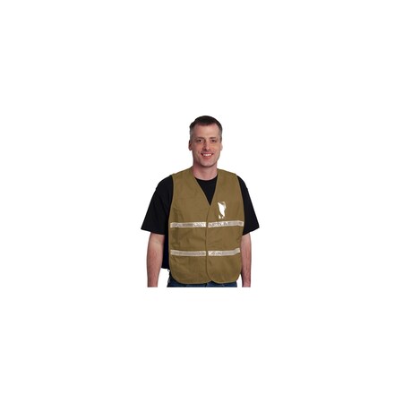 Pip NON-ANSI IC VEST, TANPOLY/COTTON H&L CLOSURE, 1IN., PK 50 300-2506/M-XL